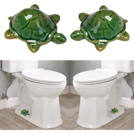 WC-Bolzenkappen, dekorative WC-Bolzenabdeckungen mit Schildkrötenmotiv aus Porzellan, niedliche WC-Bolzenabdeckungen für eine dekorative Badezimmergestaltung, einfache Installation, Set mit 2 (2 Stück (1/5)
