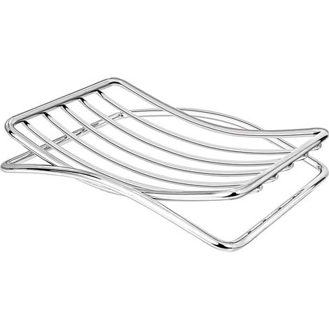 Jabonera minimalista y creativa de acero inoxidable curvado, soporte para jabón en forma de tira - plata (1/4)