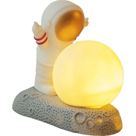 Lune et astronaute décorative lampe de chevet à lumière