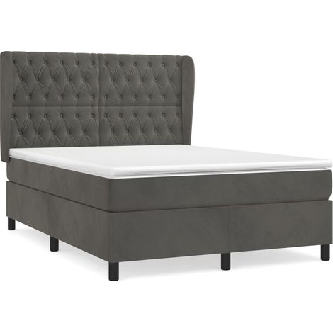 Maison Exclusive - Boxspringbett mit Matratze Dunkelgrau 140x200 (1/5)