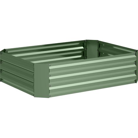 Potager surélevé en acier, bac à plantes, châssis froid, jardinière empilable, bac à fleurs, bac à légumes 120x90x30cm pour jardin, balcon, jardinière pour fleurs, plantes, légumes (1/5)