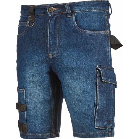 U-Power ST392GJ Bermuda da lavoro guado jeans - 3XL