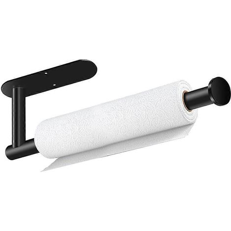 Papierhandtuchhalter, selbstklebend oder perforierbar, für die Montage unter dem Küchenschrank, schwarzer Edelstahl-Papierhandtuchhalter (1/5)