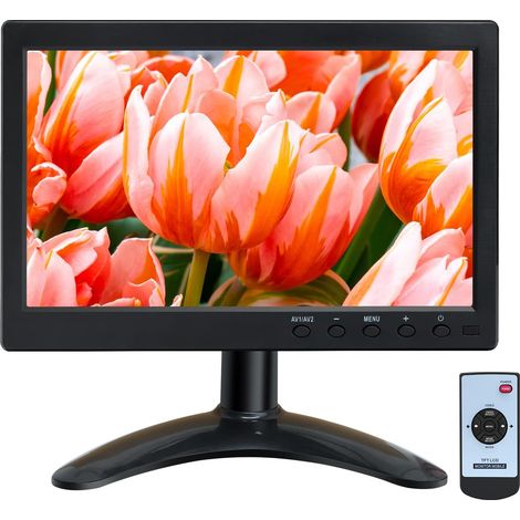 Moniteur 10 pouces IPS TFT LCD 1024 x 600 avec ports AV/VGA/HDMI/BNC/USB Casque Haut-parleur intégré pour bureau/entreprise/sécurité à domicile CCTV Caméra PC DVR (1/5)