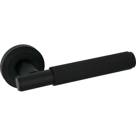 Kit poignée avec rosace (50 mm), poignée texturée, finition noire, 140 x 50 x 65 mm (noir) (1/5)