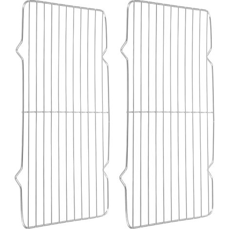 2pcs Rectangle Rack, 12.2 x 7.9 Inches Stainless Steel Wire Cookie Rack Grill Grate Cross Wire Barbecue Grill for Cooking, Roasting, Grilling, Drying, Oven, Silver (1/5)
