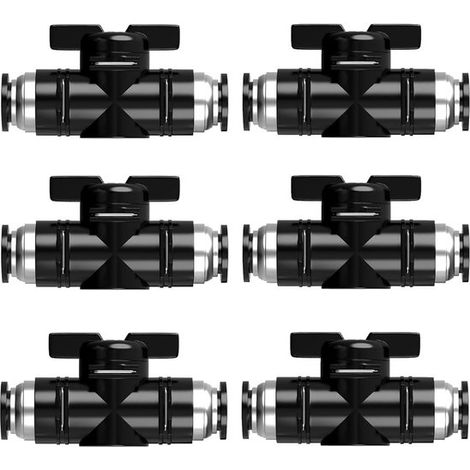 6 acoplamientos neumáticos rectos de 8 mm - Para mangueras de aire, de conexión rápida y hermética (1/5)