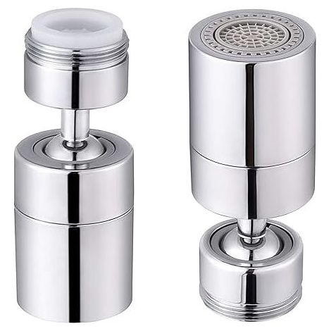 FLITI Wasserhahn-Luftsprudler aus Messing, schwenkbar, Doppelkugel, 80° verstellbar, Weitwinkel, 2 Sprühfunktionen, sanfter Strahl & starker Strahl, Chrom, Ersatz-Wasserhahn-Luftsprudler – 1,8 GPM / M (1/4)