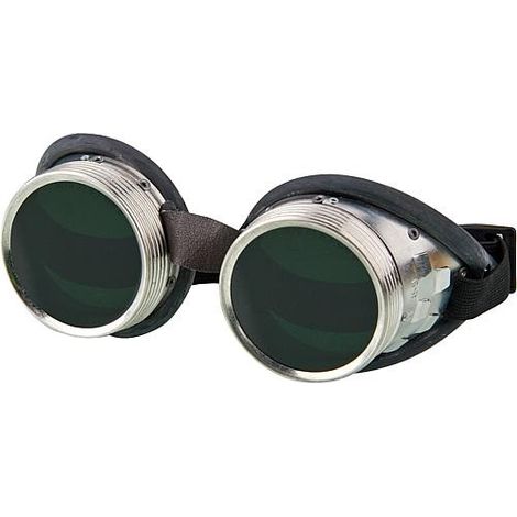 Banyo – Lunettes de soudeur en aluminium – Protection DIN 5 – Verre vert ø 50 mm – Boîtier en tôle d'acier galvanisé avec ventilation