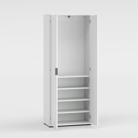 Armoire gain de place 2 portes avec étagères et penderie extractible Jolly (1/5)
