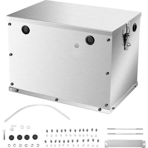 VEVOR Boitier a Batterie, Groupe 24/31, Coffre a Batterie en Alliage deAluminium, avec Poignees, Passe-cables en Caoutchouc, pour Vehicules Course Tout-terrain, Camions, Moteurs de Peche a la Traine