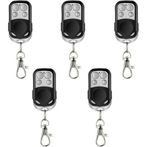 Lot de 5 télécommandes universelles Auto-apprenantes pour Portail Automatique et Garage fréquence 433,92 MHz avec Code Fixe avec Batterie Incluse (1/5)