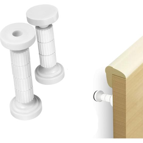 Estabilizador de cabecero ajustable, soporte telescópico amortiguador para pared, cama, armario, sofá (112-128 mm, blanco, juego de 2) (1/5)