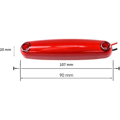 Feu de gabarit/feu de position LED Tokos, 12 V–24 V, rouge, 107 mm