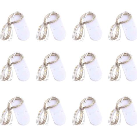 Guirlande Led Micro - 1 M - 10 Led - Fil De Cuivre Argenté - Alimentation Piles Cr2032 - Usage Intérieur Et Extérieur - 20 Pièces (1/5)