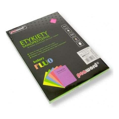 Etichette autoadesive formato A4, rosa fluo, 100 fogli