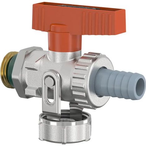 Flamco Rubinetto a sfera KFE passaggio diretto, Solare G1/2a PN16 MS vern. con raccordo portagomma, F10648