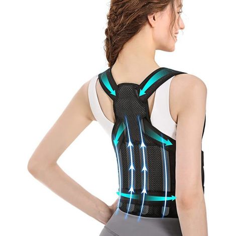 Correcteur Posture Dorsale Réglable Support Colonne Vertébrale Orthèse Redresse Dos Soulagement Douleur Épaules Maintien,Taille M (1/5)