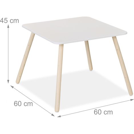 Set di 3 mobili per cameretta tavolo 90 x 60 x 60 cm seduta comoda tocco moderno in legno bianco 130016877