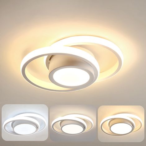 Plafonnier LED Moderne, 32W Luminaire Plafonnier LED Dimmable 3000K-6000K, Luminaire Plafonnier pour Couloir Coucher Cuisine Salon - Blanc (1/5)