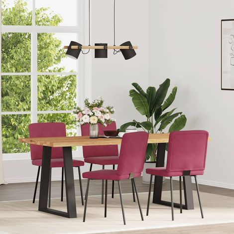 Maison Exclusive - Esszimmerstühle 4 Stk. Weinrot Samt