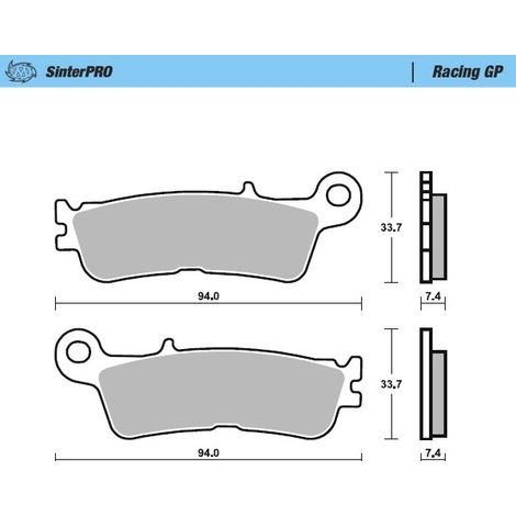 PASTILLAS DE FRENO DE COMPETICIÓN DE METAL SINTERIZADO MOTO-MASTER: 12 (SERIE SINTERPRO RACING GP) DELANTERAS / DELANTERAS KH755 FANTIC XX 125, XEF/XXF 250/450, XEX 250 '22-, YAMAHA YZ 250 '22-, WR/YZ