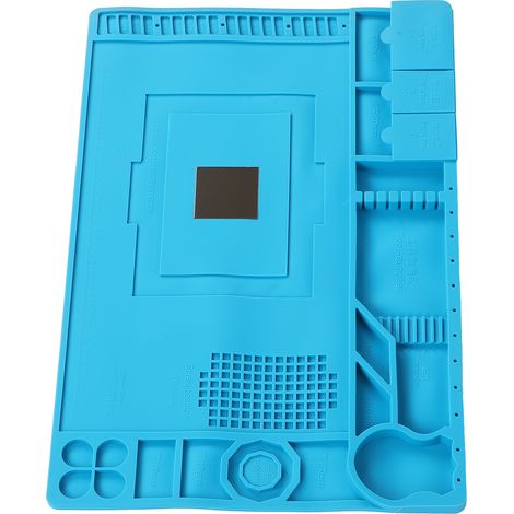 Tapis de travail magnétique isolant résistant à la chaleur en silicone pour soudure et réparation de téléphones et d'ordinateurs (1/5)