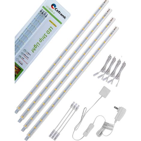 Éclairage LED pour meubles, 40 cm, Lumière blanche glaciale 6000K, Ensemble de 4 (1/5)