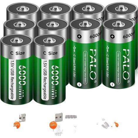 Batterie rechargeable, chargement USB Type C, haute capacité 6000mWh (1/2)