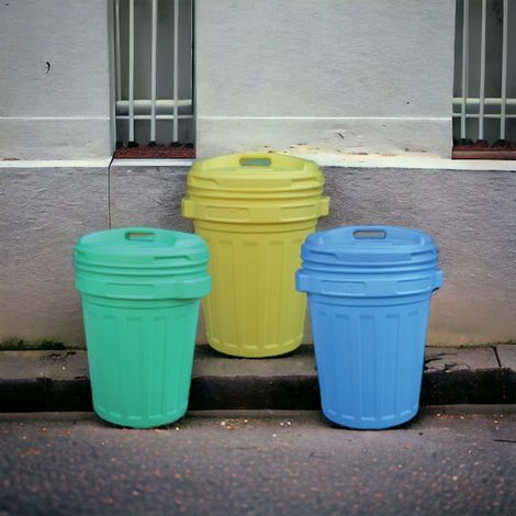 Bidone con Coperchio a Vite e Chiusura Ermetica Verde 70 lt