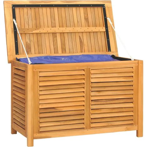 vidaXL Gartenlagerbox 90x50x58 cm aus massivem Teakholz