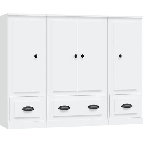 Maison Exclusive - Aparadores altos 3 piezas madera contrachapada
