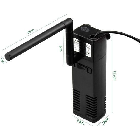 4 W Filtre Intérieur pour Aquarium, 60L Réglable Pompe Filtre Interne avec éponges Filtrantes, Utilisation et Maintenance Simple- (1/5)