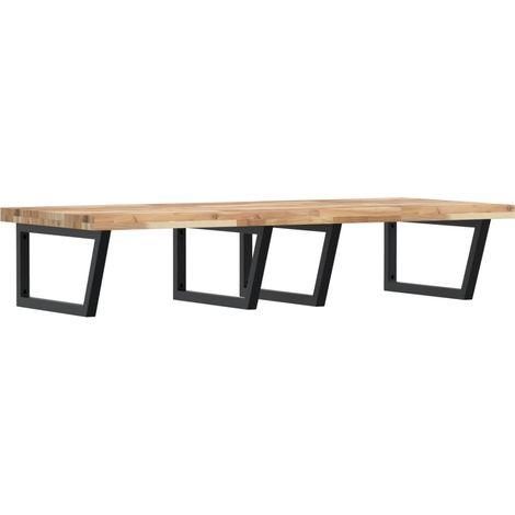 Maison Exclusive - Étagère de vasque murale acier et bois massif d'acacia (1/5)