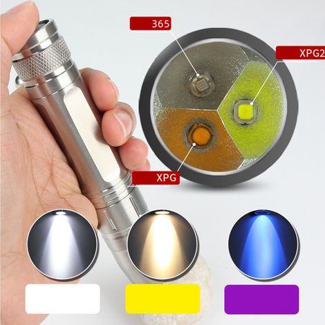 Jade-Taschenlampe, Schmuckbewertung, Hochleistungs-Edelstahl-Taschenlampe, Jadeit, Antiquitäten, Bewertung und Prüfung von drei bernsteinfarbenen Lichtquellen (1/5)