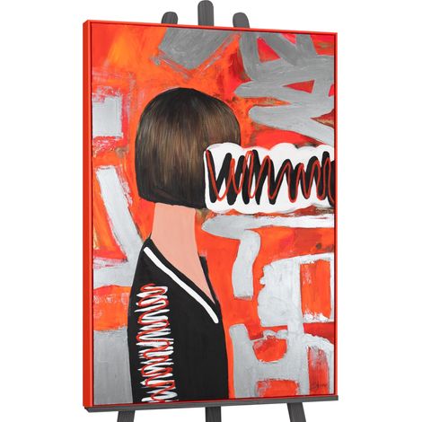 Gemälde Abstrakte Emotion Rahmen Rot 120x80 cm (1/5)