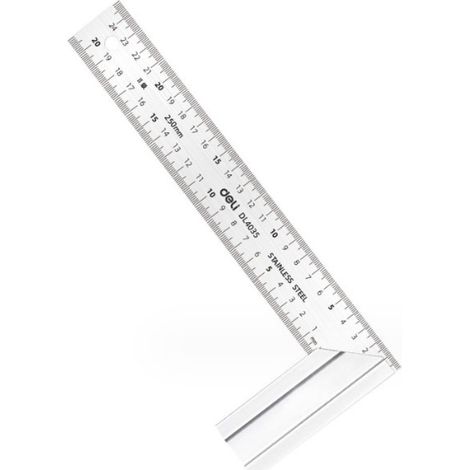Équerre d'artisan polyvalente, lame en acier chromé, 250 mm, outil durable et précis pour vos projets quotidiens (1/5)