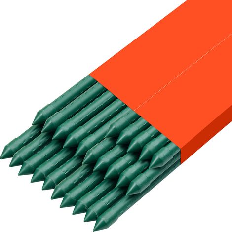 Mophorn 25 Pack Garden Stakes, 2100 mm, Plastic-Coated Metal Plant Support Sticks, Durable Stakes with Pointed Ends and Non-Slip Bumps for Climbing Plants and Outdoor Vegetables (1/5)