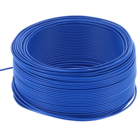 Câble électrique flexible 7 brins en cuivre rouge isolé PVC BV‑1x1, 100m (328,1ft), 300V AC, couleur bleue