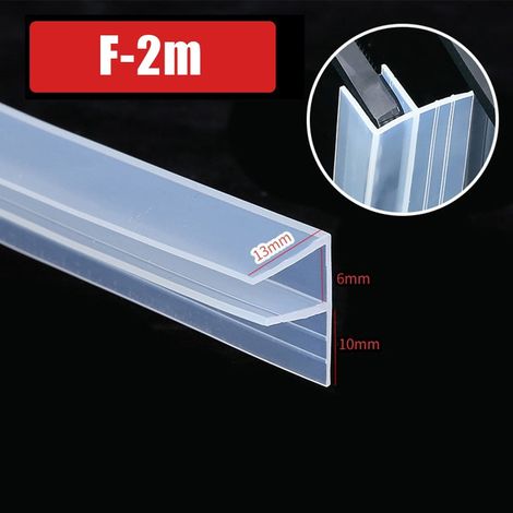 Joint D'Étanchéité Pour Porte De Douche - Forme F - Épaisseur Verre 6 Mm - Pour Salle De Bain - Longueur 2 M (1/5)