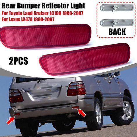 2 réflecteurs de feu stop de pare-chocs arrière gauche et droit pour Toyota Land Cruiser LC100 1998-2007 (1/5)