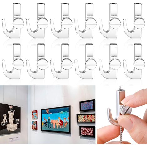 Set mit 12 verstellbaren Haken für Bilderaufhängungssysteme in Kunstgalerien. Zubehör für Kunstgalerien. – AquaForge (1/5)