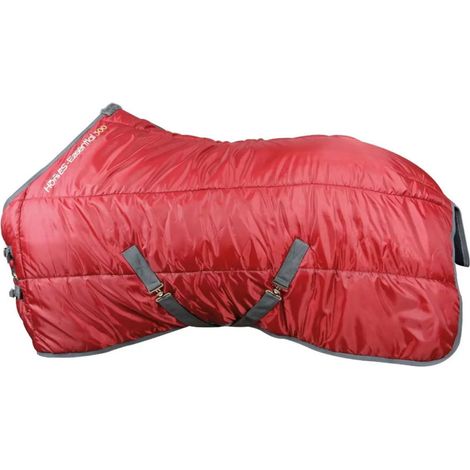 128 cm, Rosso: Coperta da box per cavalli modello Horses Essential imbottitura 300g