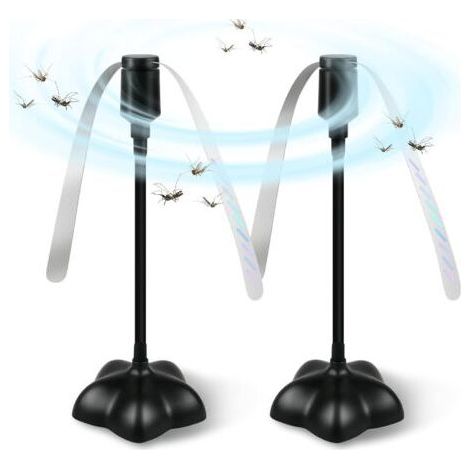 PA Ventilateur Anti-Mouche, 2 Pièces Répulsif à Pales Extérieur & Intérieur pour Eloigner Les Mouches de la Table, Répellante Moustique Fan pour Maison Dîner, Pique-Nique et Barbecue (1/5)
