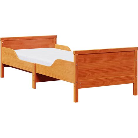 Lit simple  Lit adulte  Cadre de lit avec matelas Marron 80 x 200 cm Bois de pin massif