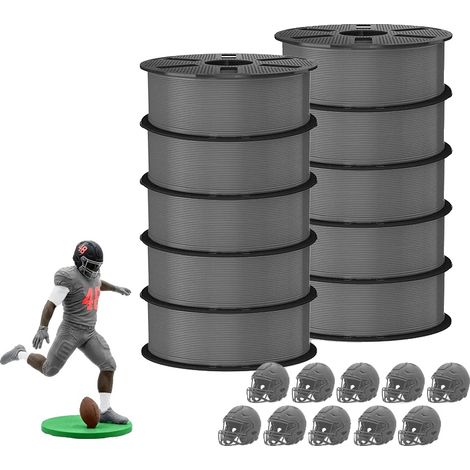 Filamento per stampante 3D, resistenza migliorata, materiale avvolto con cura, PETG grigio (1/2)
