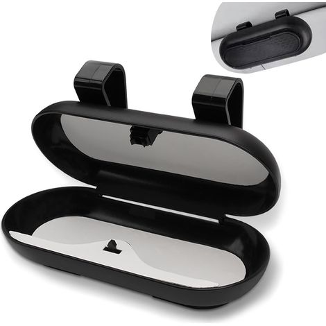 Porte-Lunettes de Voiture Noir, Étui de Rangement à Fixer sur le Pare-Soleil pour la Majorité des Véhicules (1/5)
