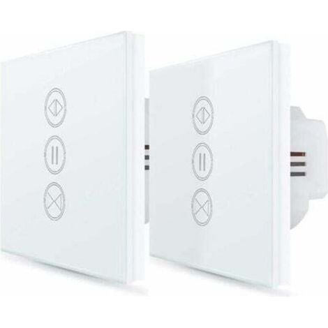 2x Interrupteur Volet Roulant Connecté. Ouverture Réglable. Commutateur Rideau Stores WiFi. Compatible avec Alexa Google Home pour Commande Vocale. Minuterie Intelligent Moteur Mural-- (1/4)