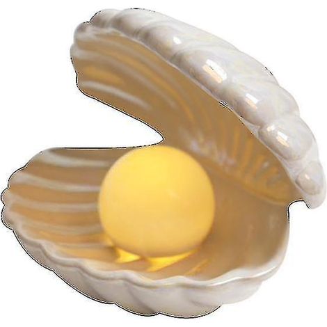 LED-Akzentlampe mit Muschelperlen-Effekt, tragbares Nachtlicht – Weiß