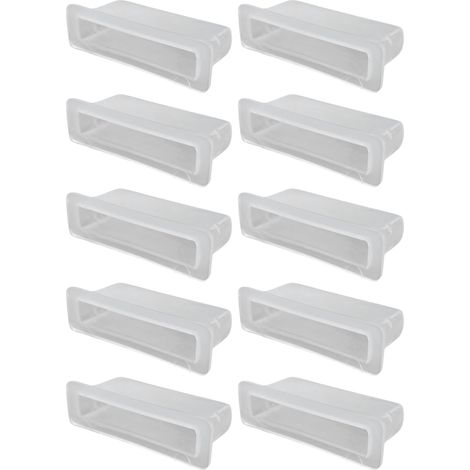 10x Embout Support Latte encastrable 48 x 8 mm Plastique pour sommier Cadre Bois Embout lit Meuble Fixation à mortaiser, Blanc (1/5)